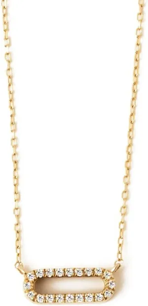 Gelin Diamond Paper Clip Necklace in 14k Solid Gold