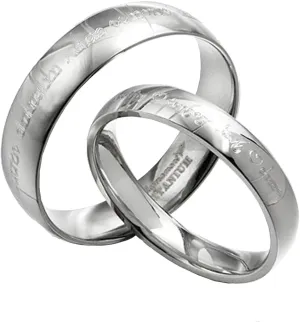 Gemini His and Her Couple Personalized Matching Wedding Titanium Rings Set Dome Court Valentine Day Gift