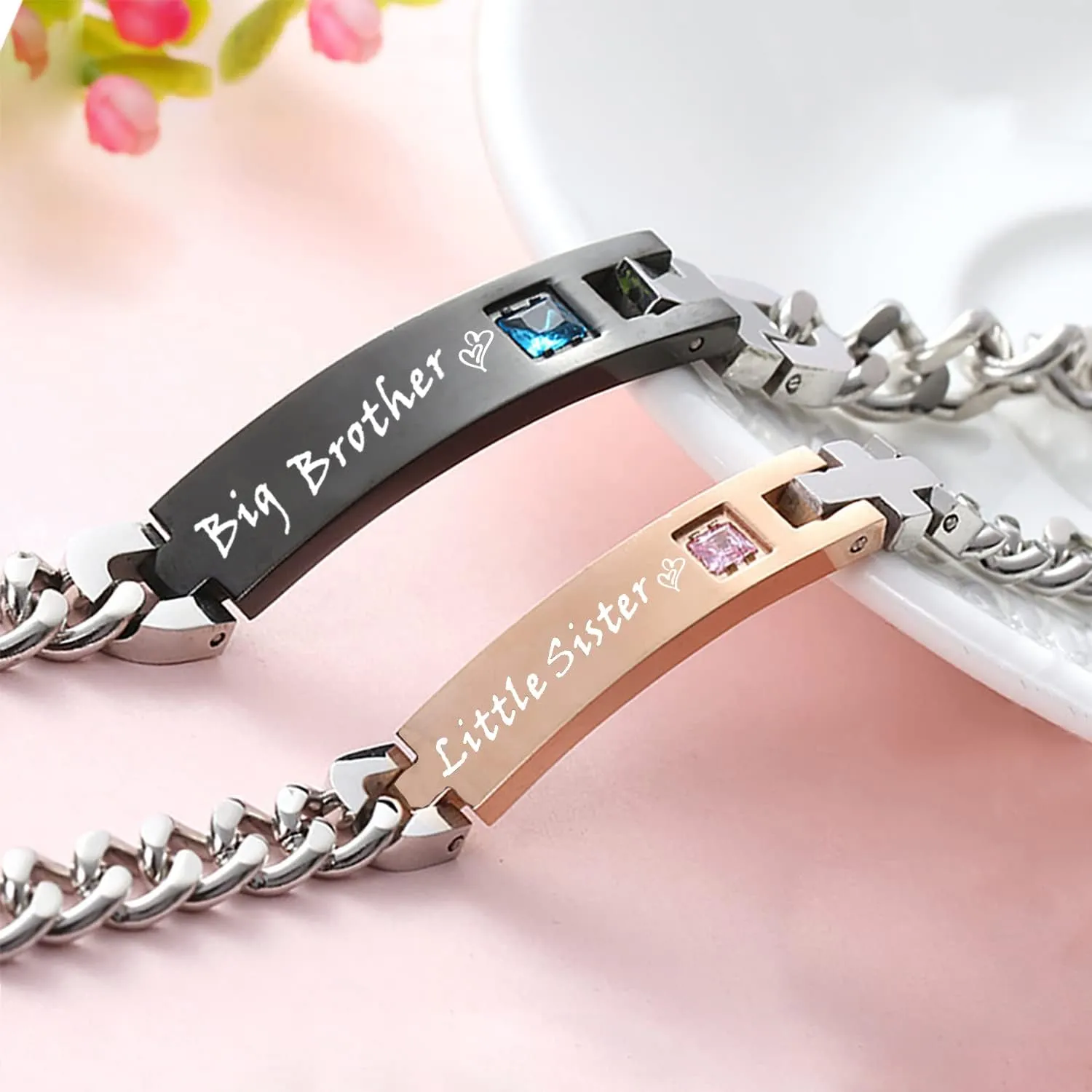 Gift for Lover His and Hers Personalized Engraved Couples Bracelets for Women Men Matching Set Anniversary Promise Valentine's Gifts