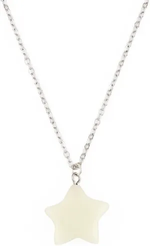 Glow in The Dark Crystal Pendant, Luminous Hexagonal Moonstone, Fluorescent Stone, Glowing Gemstone Cross Crystal Charms for Five-Pointed Star Necklace