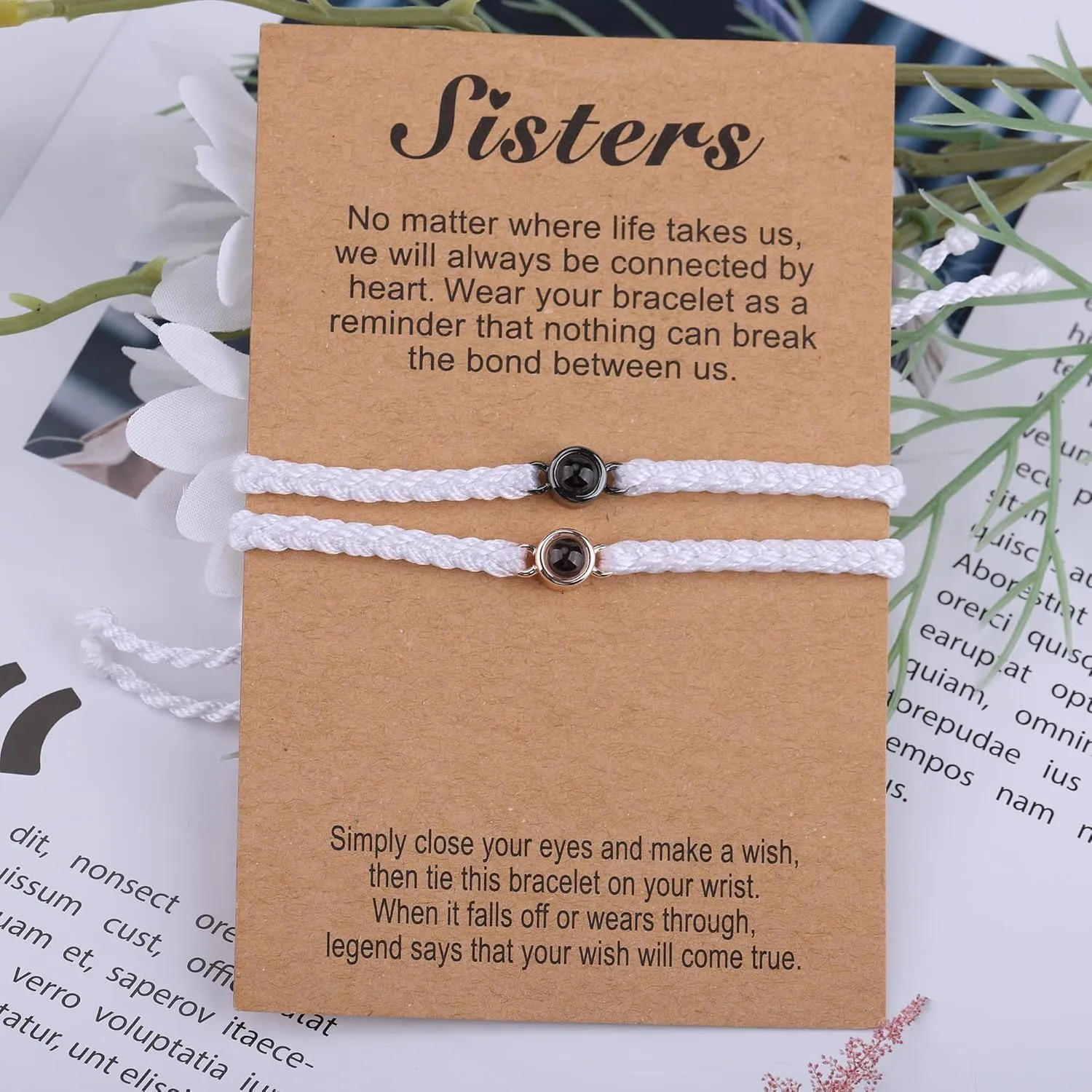 Godchoices Custom Photo Bracelet Personalized Photo Projection Bracelet Best Friends Friendship Circle Photo Bracelets Matching Couple Picture Bracelet Bff Bracelets Distance Bracelets for Women Men