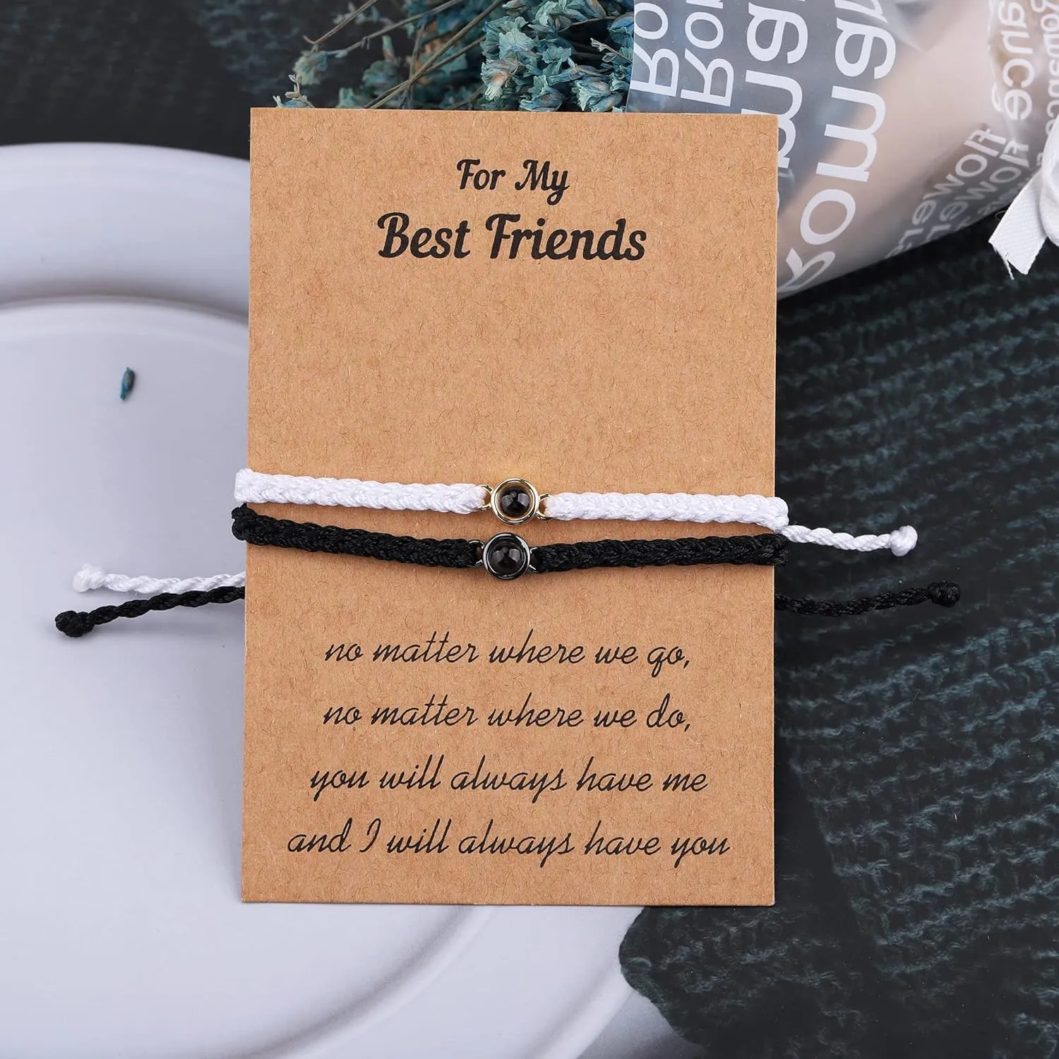 Godchoices Custom Photo Bracelet Personalized Photo Projection Bracelet Best Friends Friendship Circle Photo Bracelets Matching Couple Picture Bracelet Bff Bracelets Distance Bracelets for Women Men