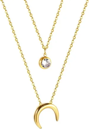 Gold and Silver-Plated Stainless Steel Pendant Necklaces for Women  Heart, Circle, Lock, Moon and Pearl Designs, Multi-Layer and Double Chain Options, Waterproof, Hypoallergenic Jewelry