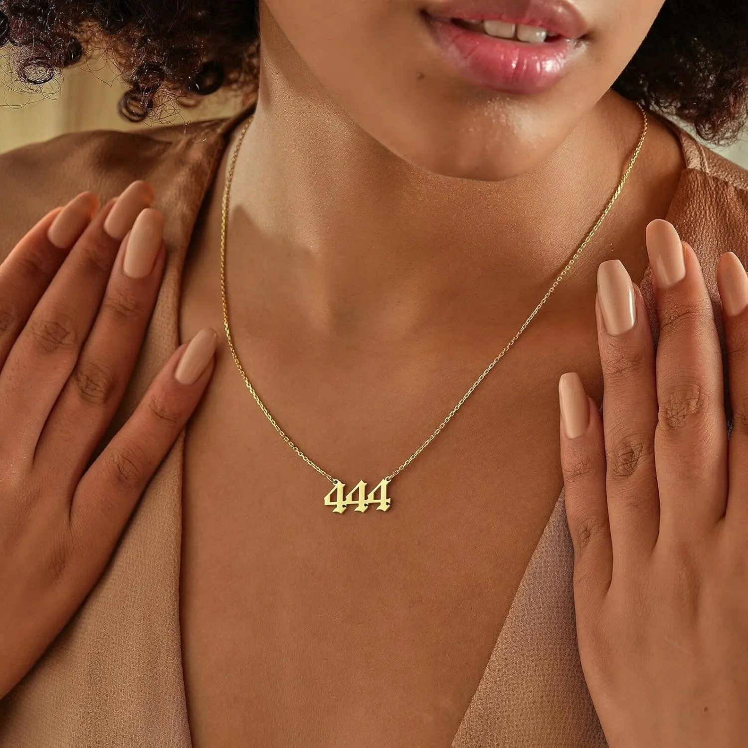 Gold Angel Number Necklace Bracelets for Women, 111 222 333 444 555 666 777 888 999 Dainty Pendants Necklace Bracelets Personalized Number Chain Necklace Bracelets set