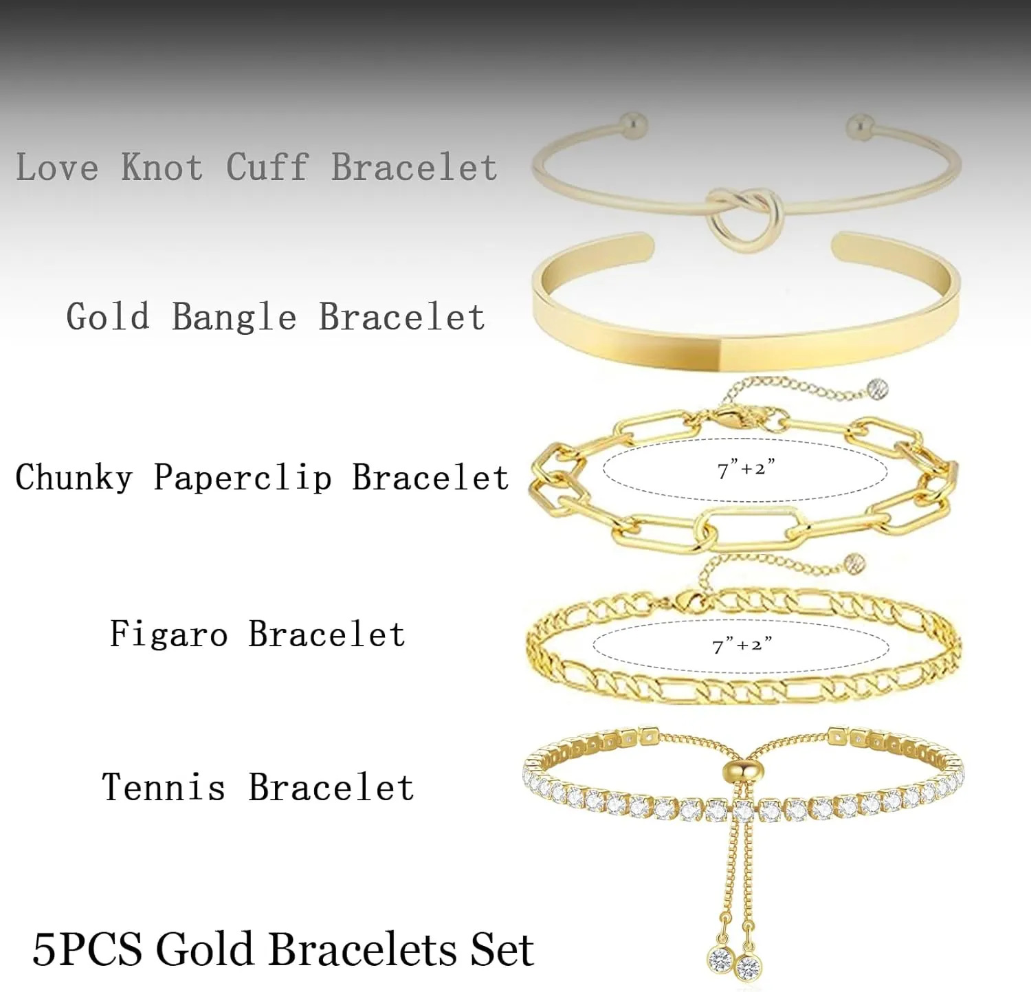 Gold Bracelets for Women 18k Gold Plated Bracelet Stack Bangle Cuff Bracelet Set for Women Non Tarnish Beaded/Paperclip/Cuban Link Chain Bracelets Jewelry for Women Trendy