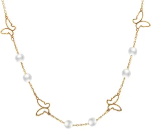 Gold Butterfly Choker Necklace for Women Dainty 14" Stainless Steel Chain Party Jewelry Gifts