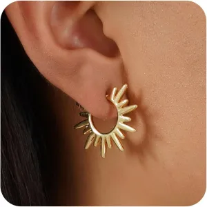 Gold Earrings for Women Trendy Chunky Earring Hypoallergenic Earrings Gold Hoops Earring Non Tarnish Waterproof Drop Trendy Jewelry