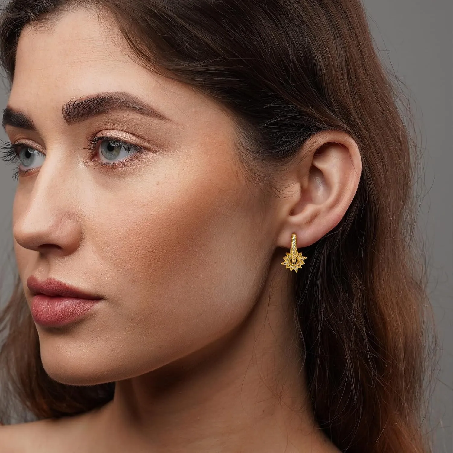 Gold Earrings for Women Trendy Dangle Earring Hypoallergenic Chunky Earrings Gold Hoops Earring Non Tarnish Waterproof Drop Trendy Jewelry