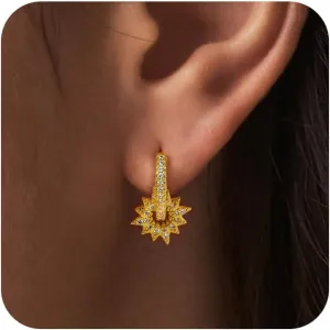 Gold Earrings for Women Trendy Dangle Earring Hypoallergenic Chunky Earrings Gold Hoops Earring Non Tarnish Waterproof Drop Trendy Jewelry