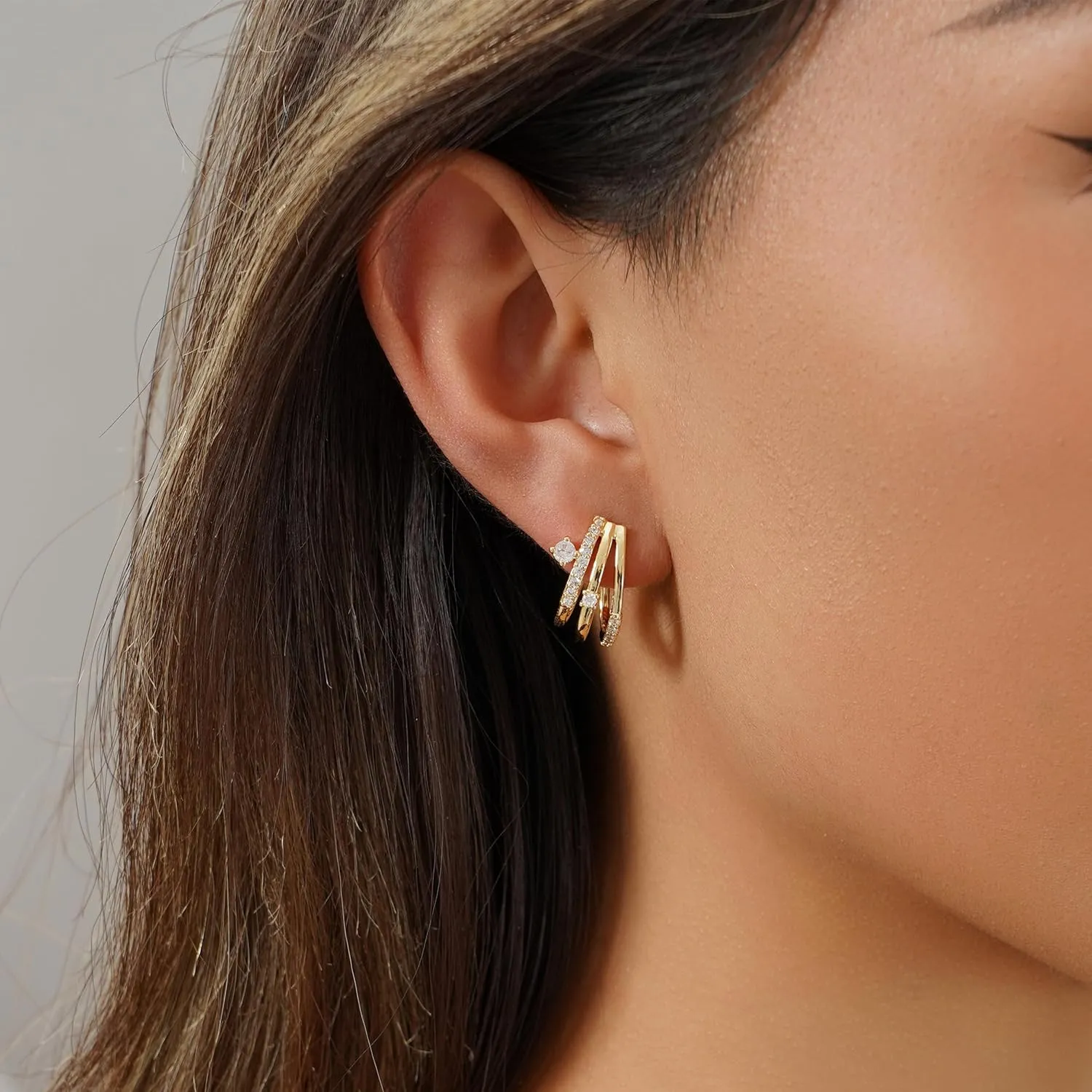 Gold Earrings for Women Trendy Zircon Earring Hypoallergenic Earrings Gold Hoops Non Tarnish Waterproof Drop Trendy Jewelry