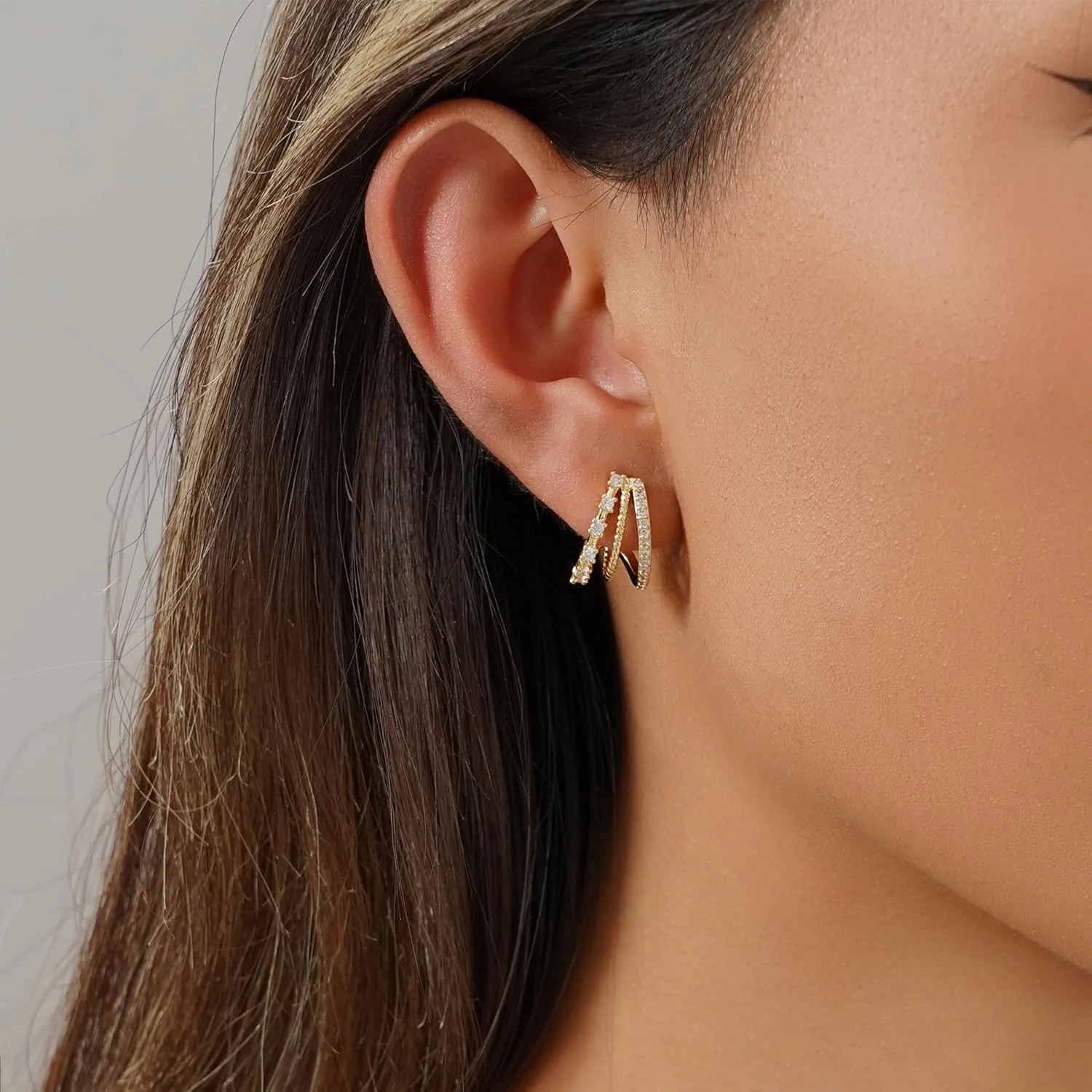 Gold Earrings for Women Trendy Zircon Earring Hypoallergenic Earrings Gold Hoops Non Tarnish Waterproof Drop Trendy Jewelry