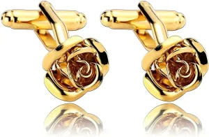 Gold Tuxedo Cufflinks Stainless Steel Engraved Cufflinks, Flower Custom Cufflinks Personalized Cufflinks for Men Cufflinks for Men Wedding
