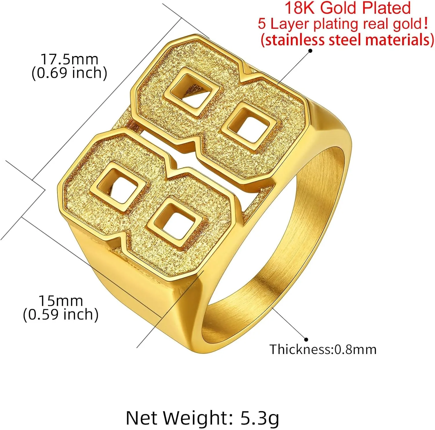 GOLDCHIC JEWELRY Personalized Signet Rings Men Women, Stainless Steel Custom Photo Bold Square/Oval Monogram/Old English Initial Pinky Stacking Statement Ring in Black/Silver/Gold (Size 7-14)