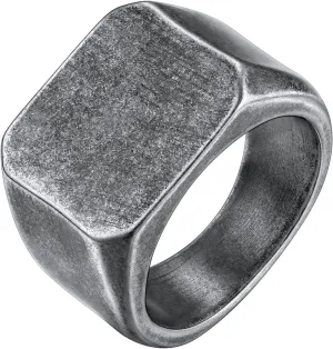 GOLDCHIC JEWELRY Personalized Signet Rings Men Women, Stainless Steel Custom Photo Bold Square/Oval Monogram/Old English Initial Pinky Stacking Statement Ring in Black/Silver/Gold (Size 7-14)