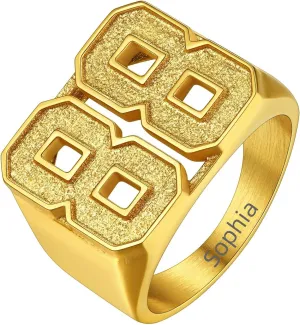 GOLDCHIC JEWELRY Personalized Signet Rings Men Women, Stainless Steel Custom Photo Bold Square/Oval Monogram/Old English Initial Pinky Stacking Statement Ring in Black/Silver/Gold (Size 7-14)