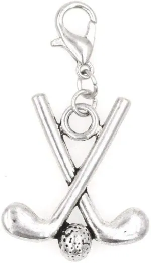Golf Clubs & Golf Ball Clip on Charm Perfect for Necklaces and Bracelets 101Ae