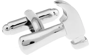 Hammer Silver Cufflinks  Unique Tool Design, Mens Accessories, Ideal Gift for Handyman, Craftsman, and Tool Enthusiasts