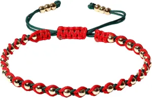Handmade Braided Friendship Bracelets Delicate Copper Plated 14k Gold Beads Bracelets for Women Good Luck Christmas Gifts
