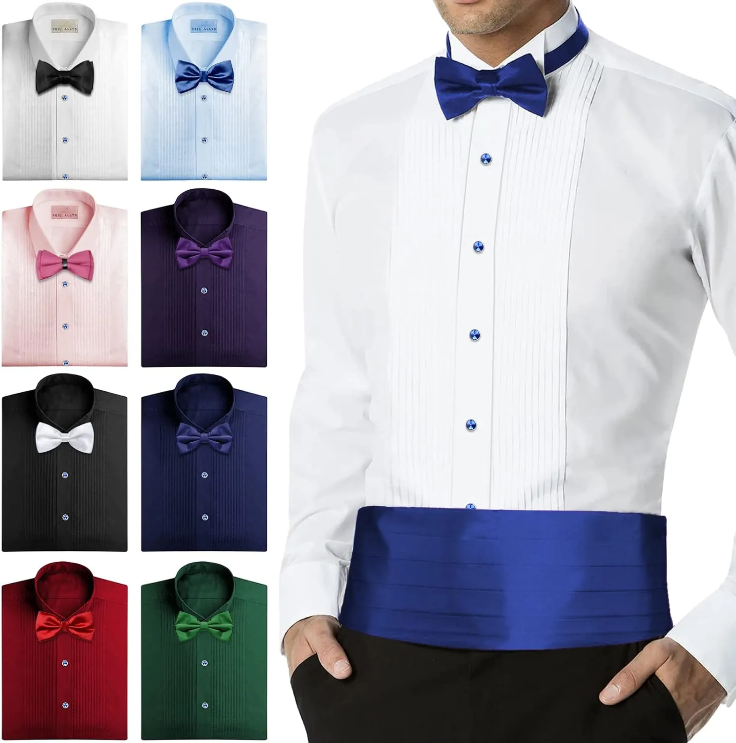 HAWSON Crystal Shirt Studs for Men's Tuxedo Shirt, Tuxedo Buttons for Birthday Wedding Party Christmas.