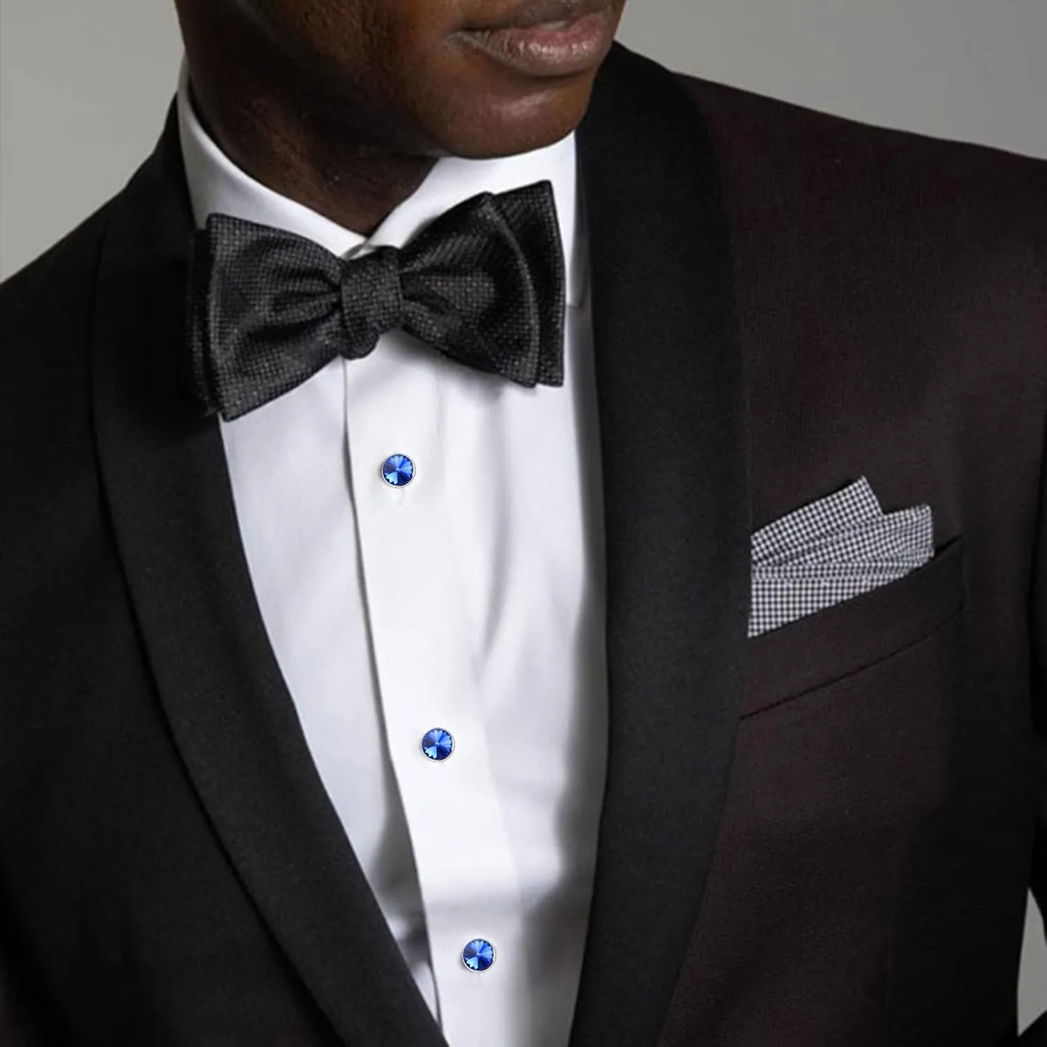 HAWSON Crystal Shirt Studs for Men's Tuxedo Shirt, Tuxedo Buttons for Birthday Wedding Party Christmas.