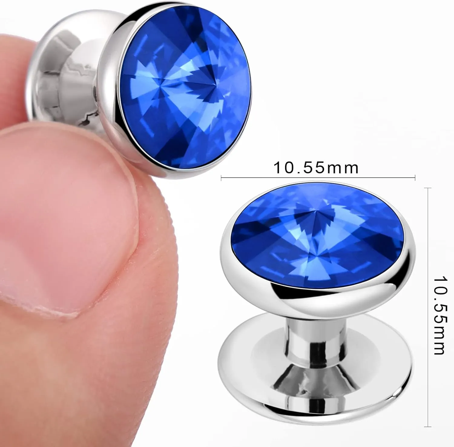 HAWSON Crystal Shirt Studs for Men's Tuxedo Shirt, Tuxedo Buttons for Birthday Wedding Party Christmas.