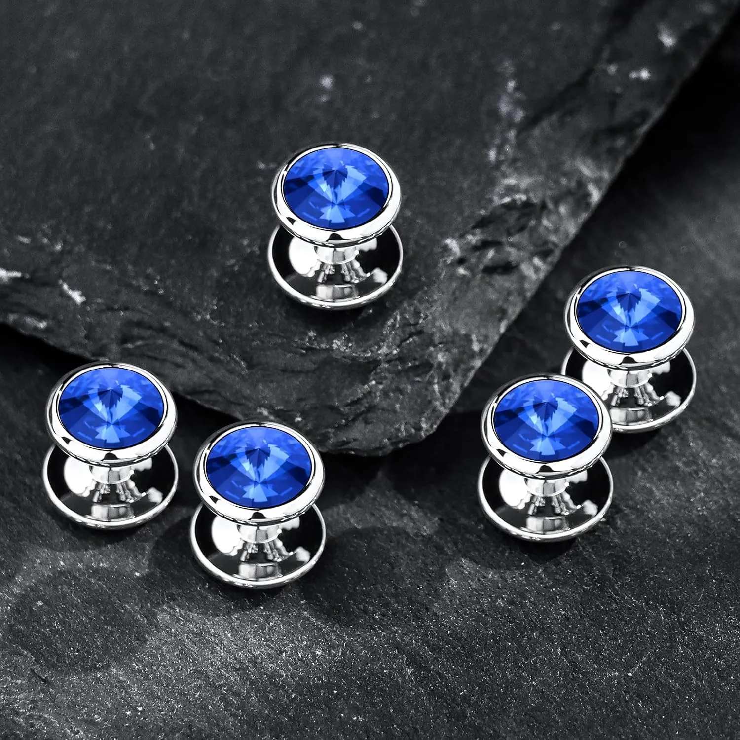 HAWSON Crystal Shirt Studs for Men's Tuxedo Shirt, Tuxedo Buttons for Birthday Wedding Party Christmas.
