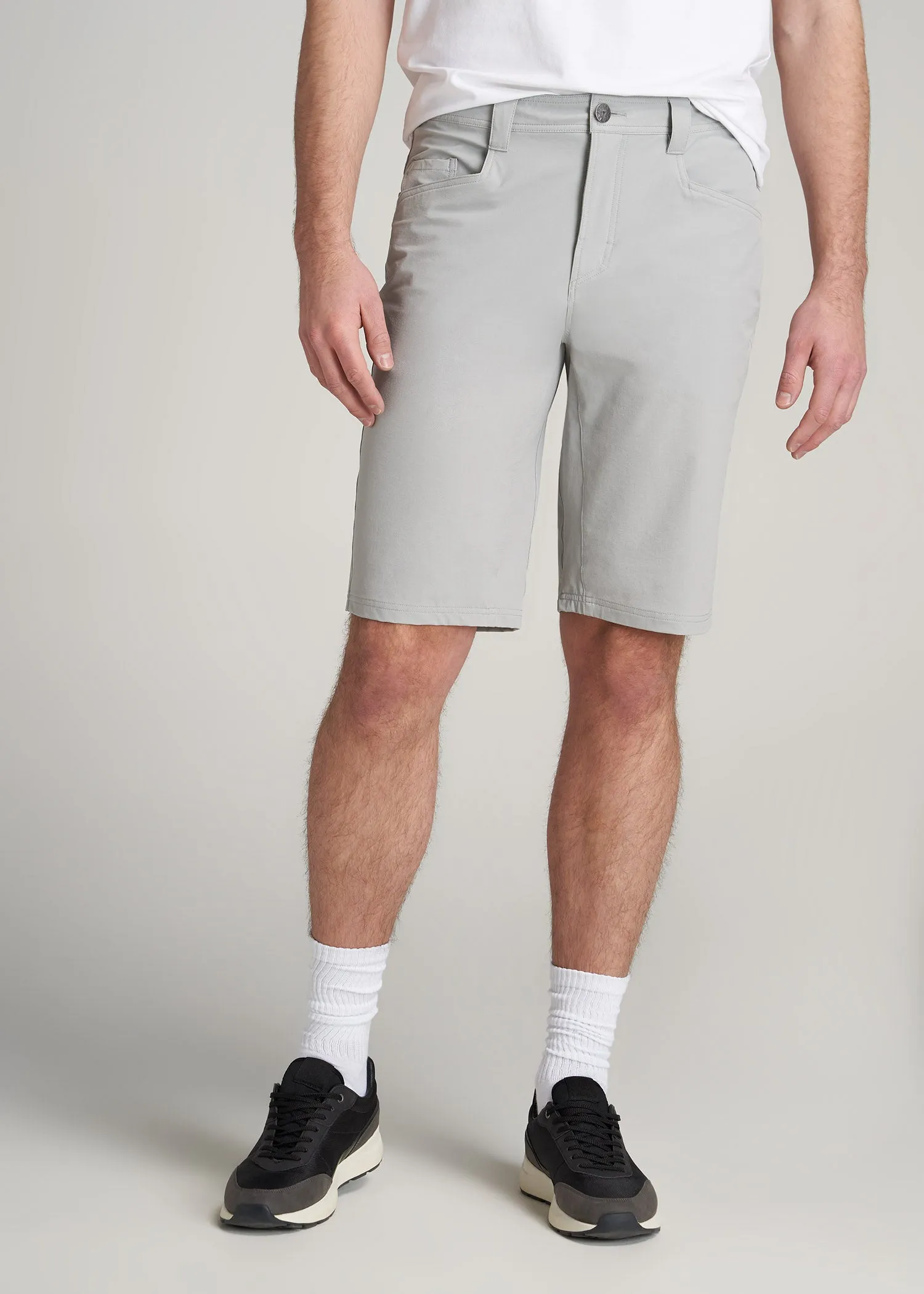 Hiking Shorts for Tall Men in Light Grey