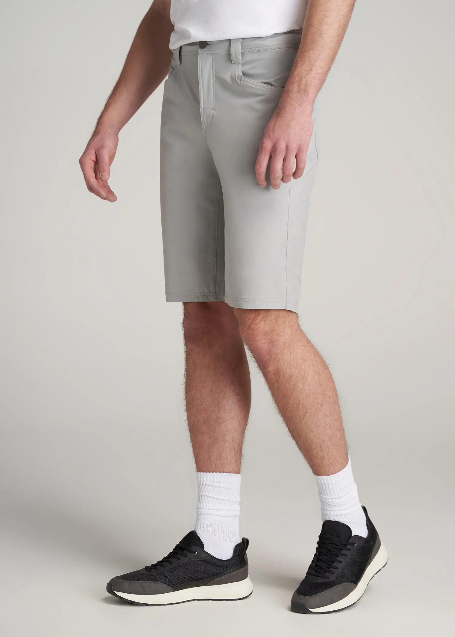 Hiking Shorts for Tall Men in Light Grey