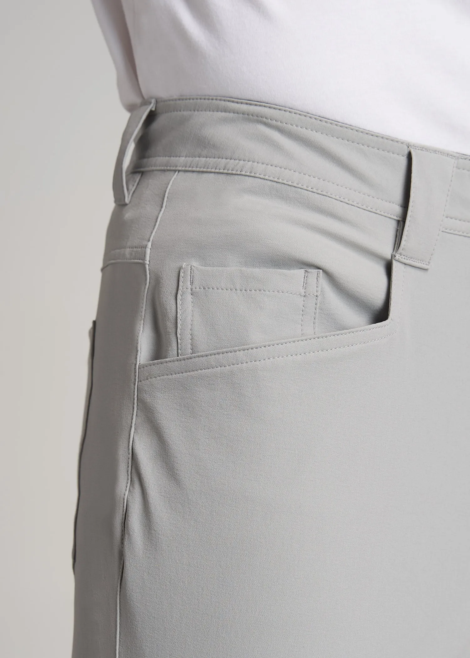 Hiking Shorts for Tall Men in Light Grey