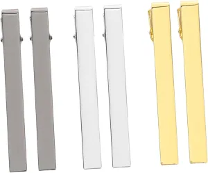Homoyoyo 6 Pack Metal Tie Clip Fashionable Business Tie Pin Clip Scarf Buckle Men's Shirt Elegant Jewelry