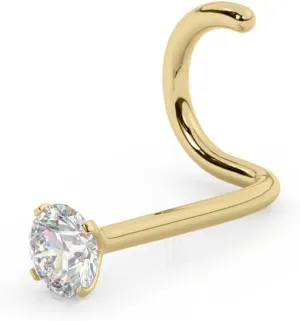 IGI Certified 14K Gold Diamond Nose Stud for Women Men | 18G & 20G Gold Nose Ring | 1.5mm Nose Stud to 3 mm Twist Back Nose Rings | Nose Piercing Studs | Body Piercing Jewelry in Diamond I-J Color & I2-I3 Clarity