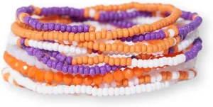 INK   ALLOY Game Day Bracelet Stacks, Beaded Bracelets for Football Gameday Outfits, Handmade Jewelry for College Students, Teachers, Football Moms, Set of 10