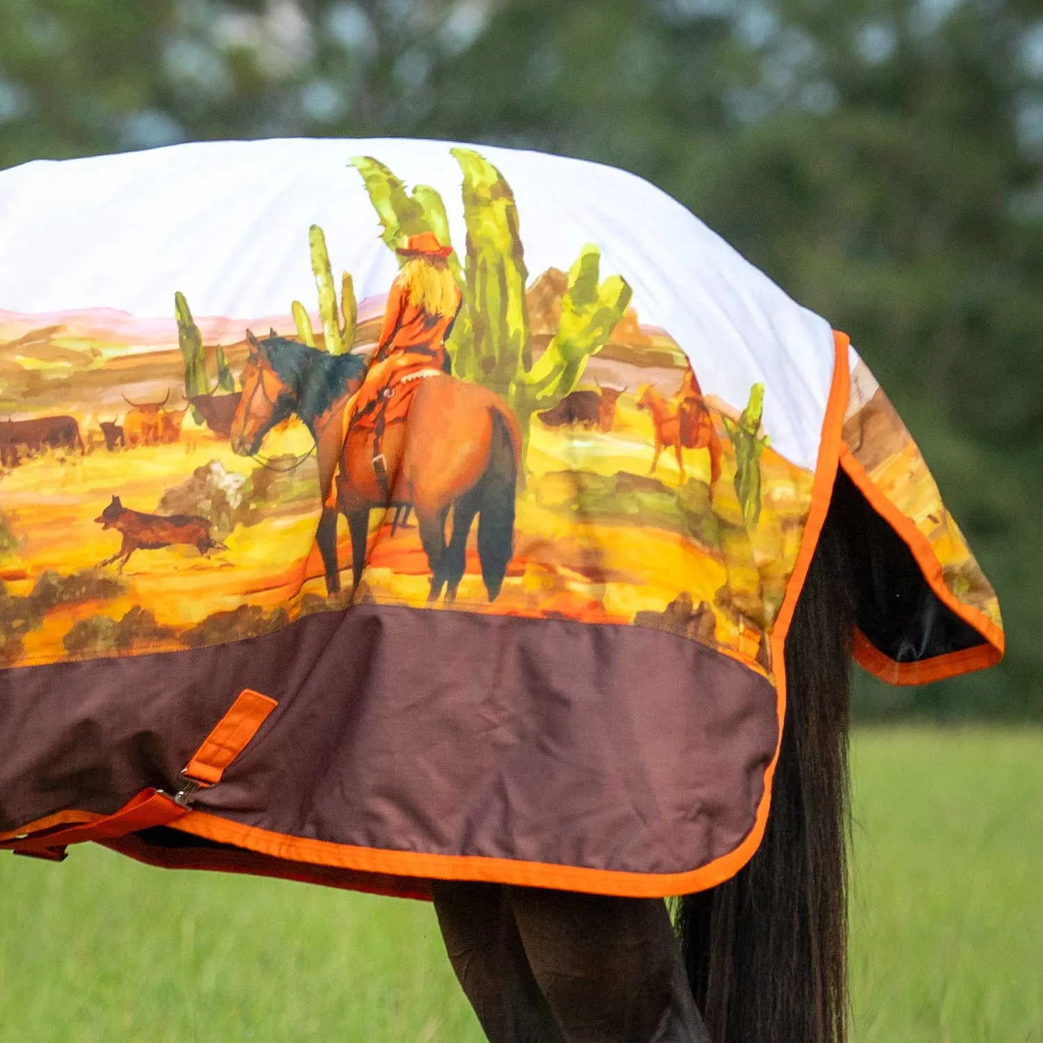 Jeffers Expression 1200 Denier Standard Neck Turnout Blanket, 240 Gram, Cattle Drive