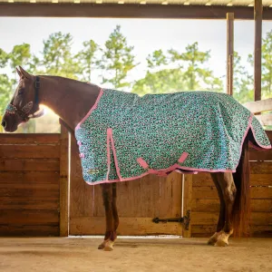 Jeffers Expression 1200 Denier Standard Neck Turnout Sheet, 0 Gram, Party Cheetah