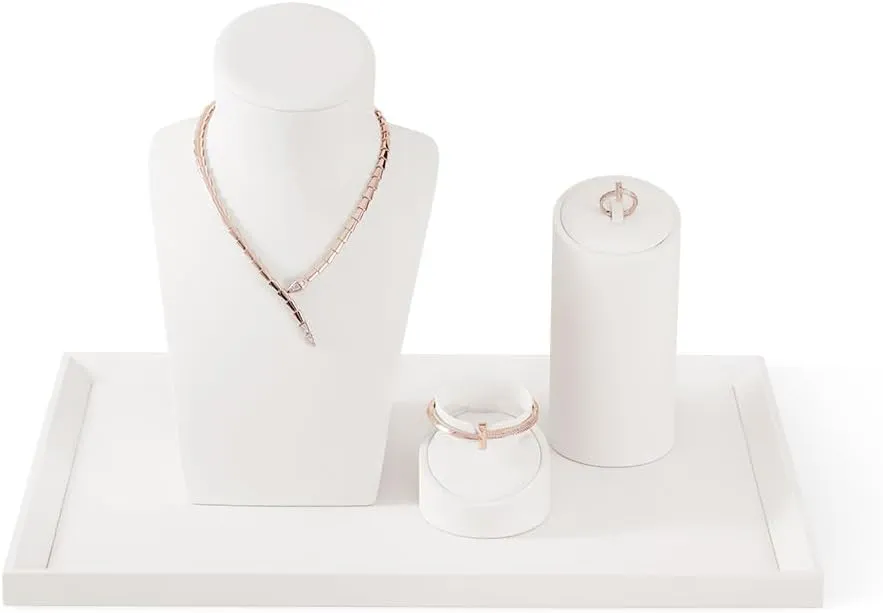 Jewelry Tray, Leather Tray,Luxury White Tray For Earring,Ring,Bracelet,Flat Tray For Dresser