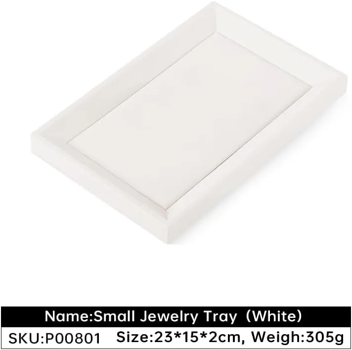 Jewelry Tray, Leather Tray,Luxury White Tray For Earring,Ring,Bracelet,Flat Tray For Dresser