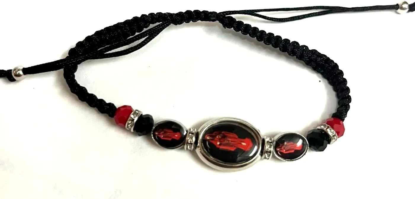 JJW Saint Death Grim Reaper Bracelet Set of 3 (Black, One Size, Adult, Unisex)