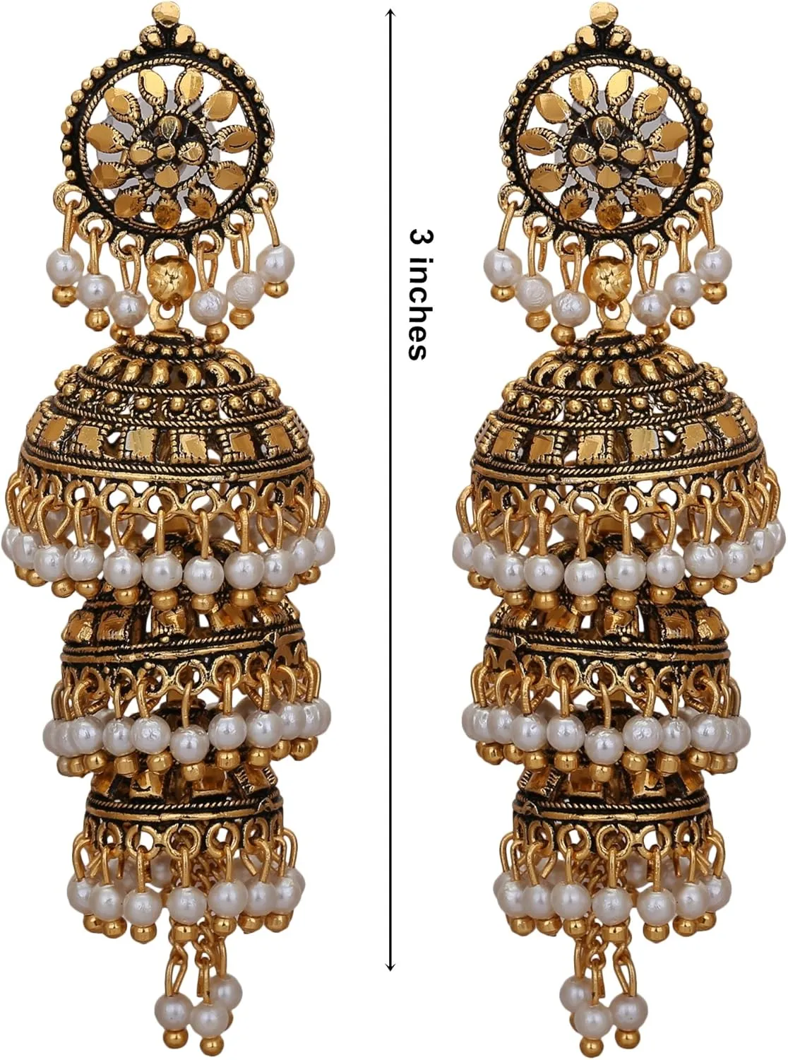 Jwellmart Bollywood Traditional Ethnic Pearl Jhumka Jhumki Indian Earrings for Women