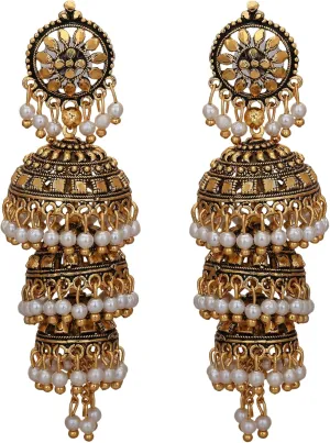 Jwellmart Bollywood Traditional Ethnic Pearl Jhumka Jhumki Indian Earrings for Women