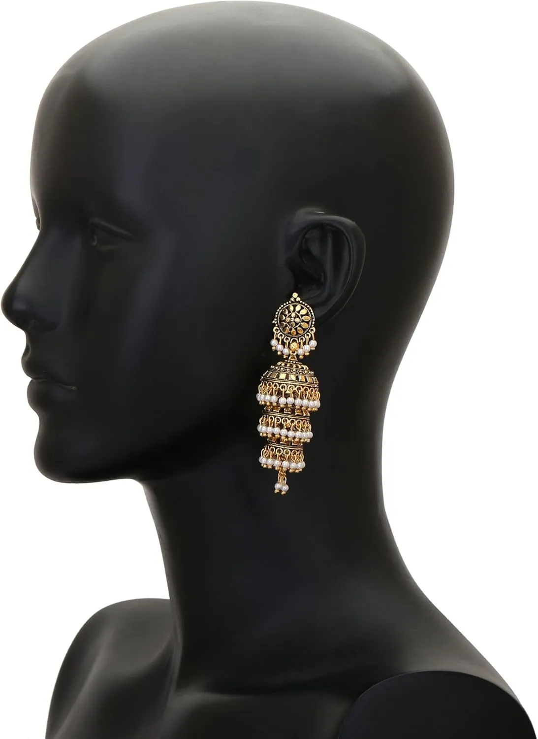 Jwellmart Bollywood Traditional Ethnic Pearl Jhumka Jhumki Indian Earrings for Women