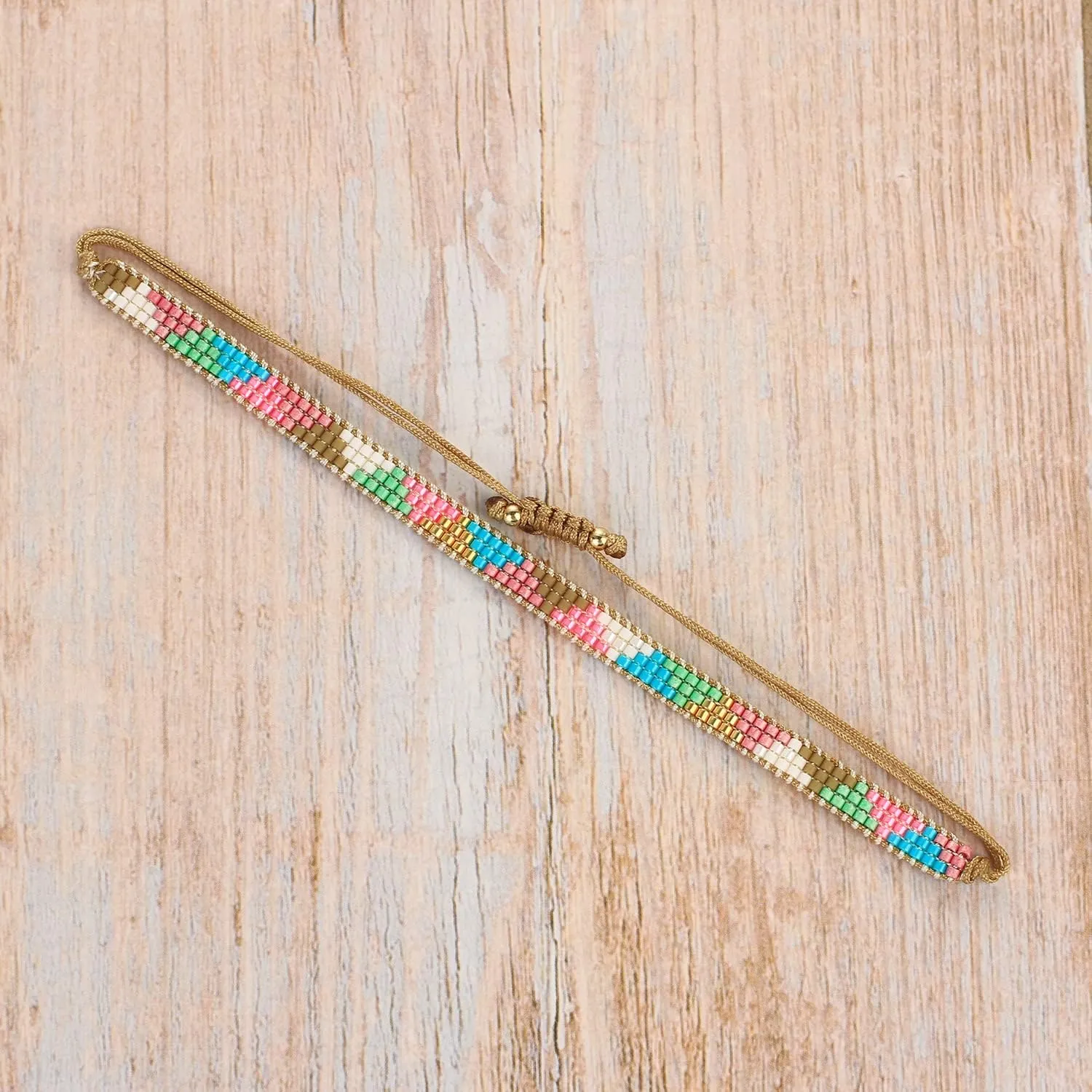 KELITCH Miyuki Seed Beaded Bracelets Bangle Handmade Friendship Braided Wrap Bracelet for Women Fashion Colorful Bracelets