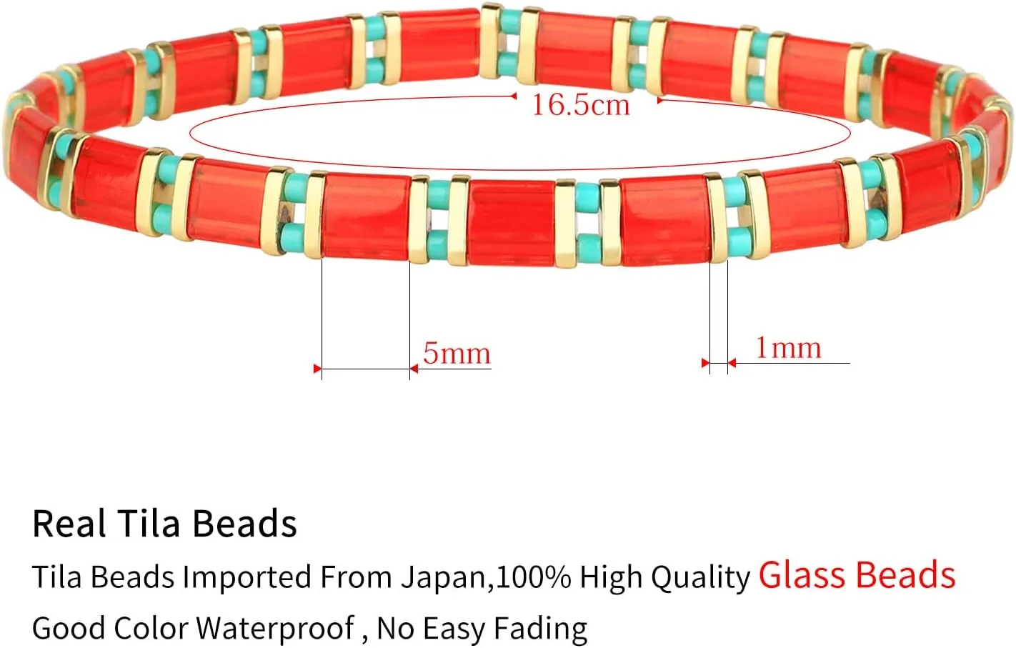 KELITCH Women Stretch Bracelets Tila Beaded Bracelets Candy Colors Friendship Jewelry