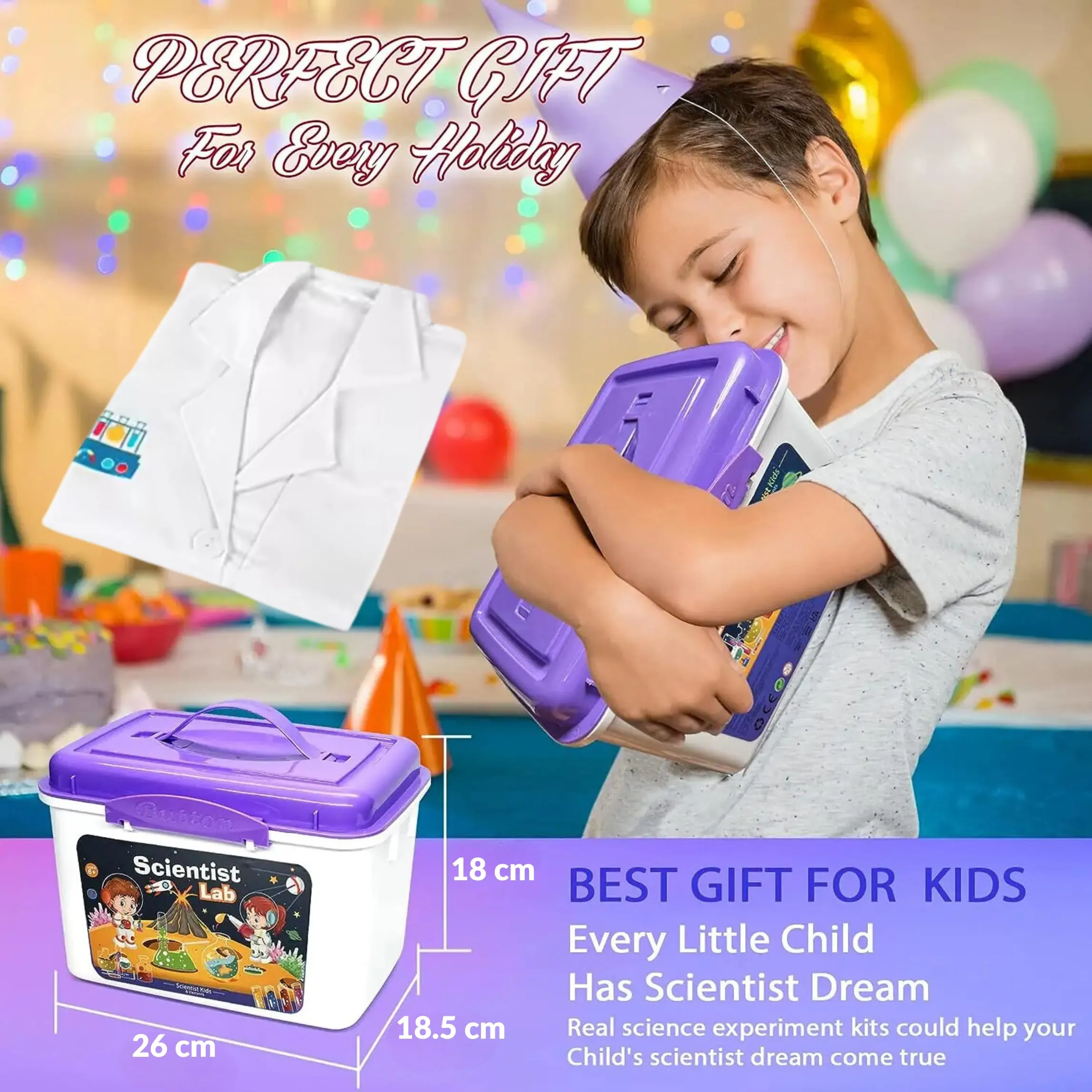 [Kit] 80  Science Experiment Kits for Kids with Lab Coat