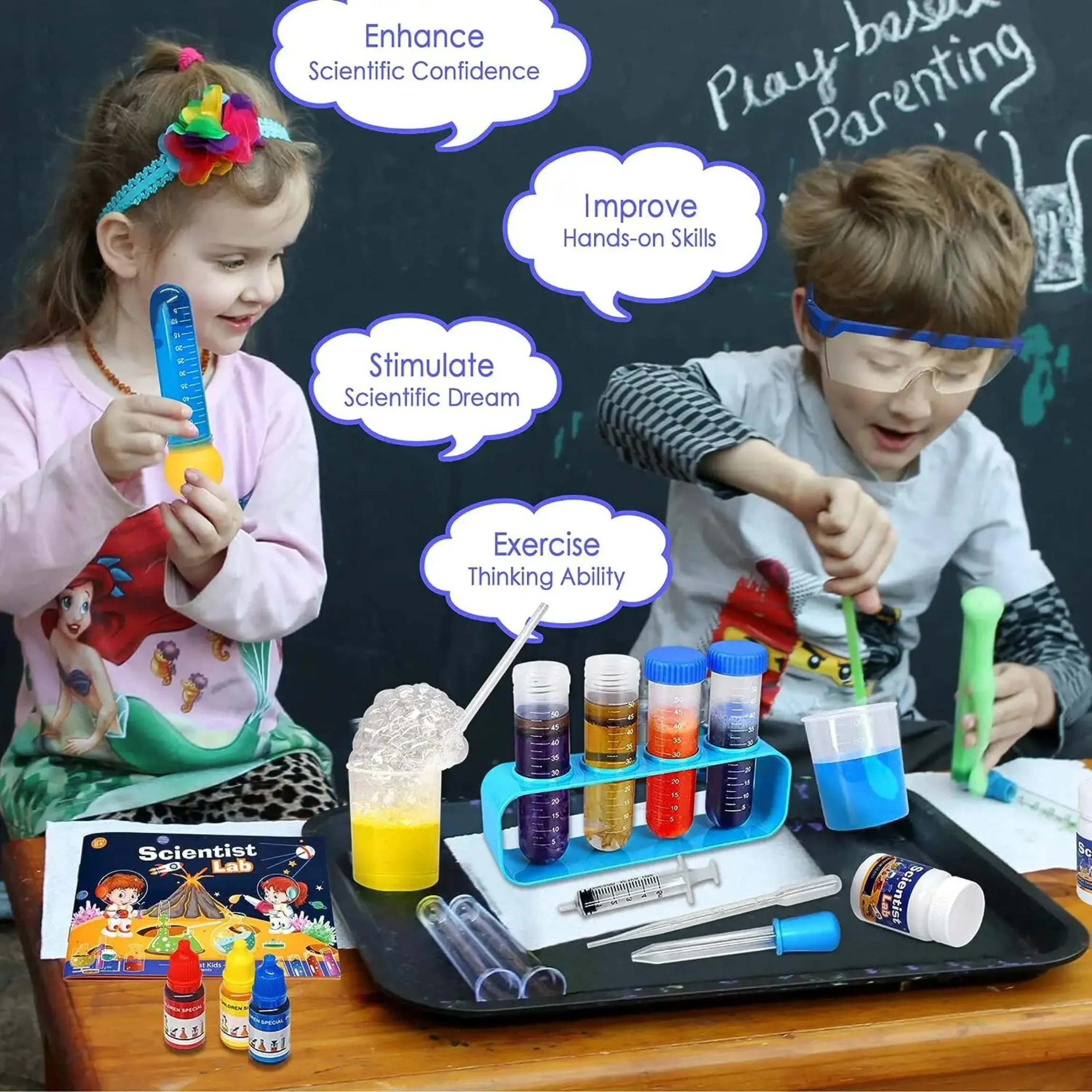 [Kit] 80  Science Experiment Kits for Kids with Lab Coat