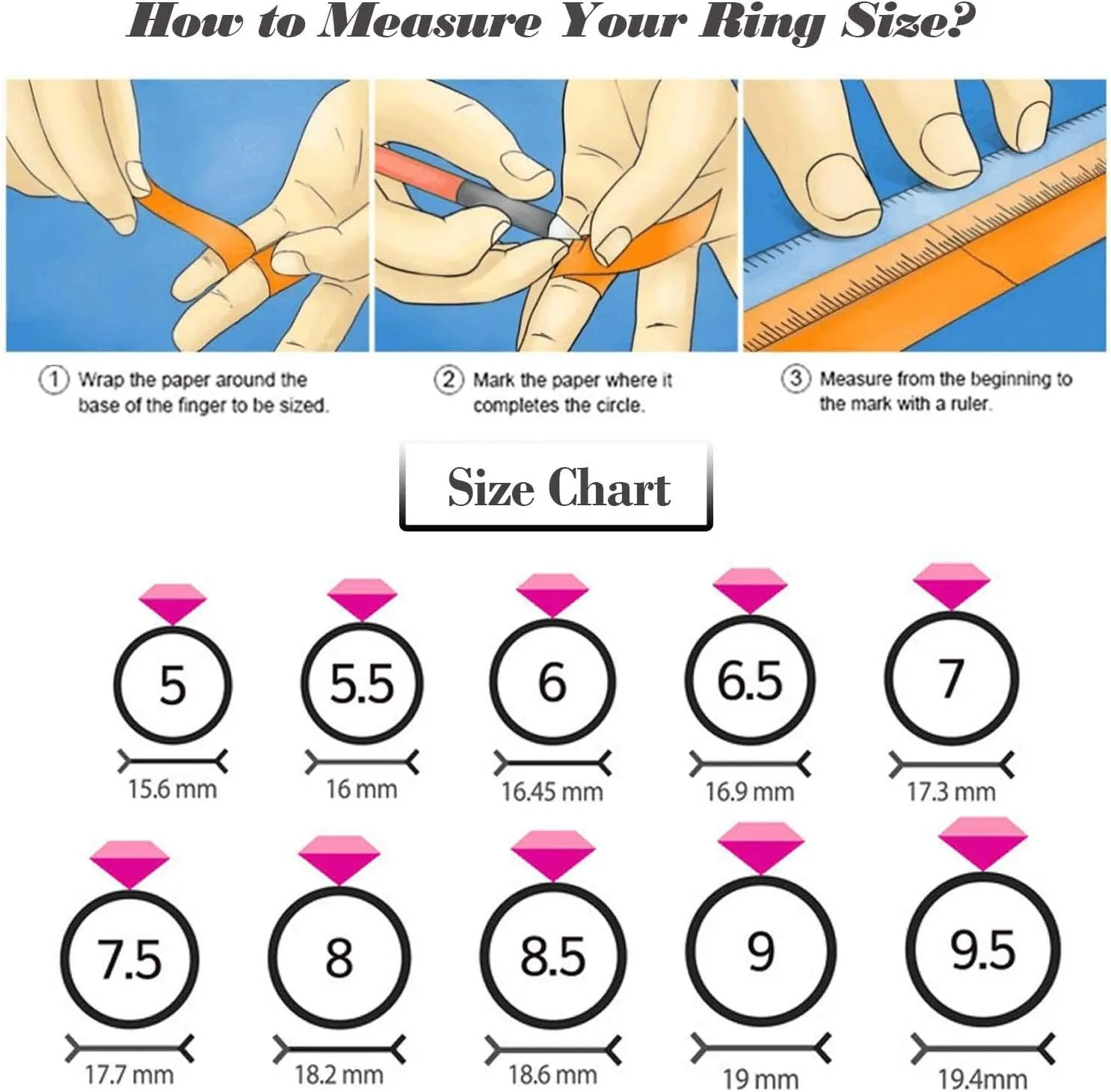 KOHOTA 6PCS Thick Dome Chunky Rings for Women 18K Gold Plated Braided Twisted Signet Ring Big Croissant Ring Minimalist Statement Ring Size 5-9