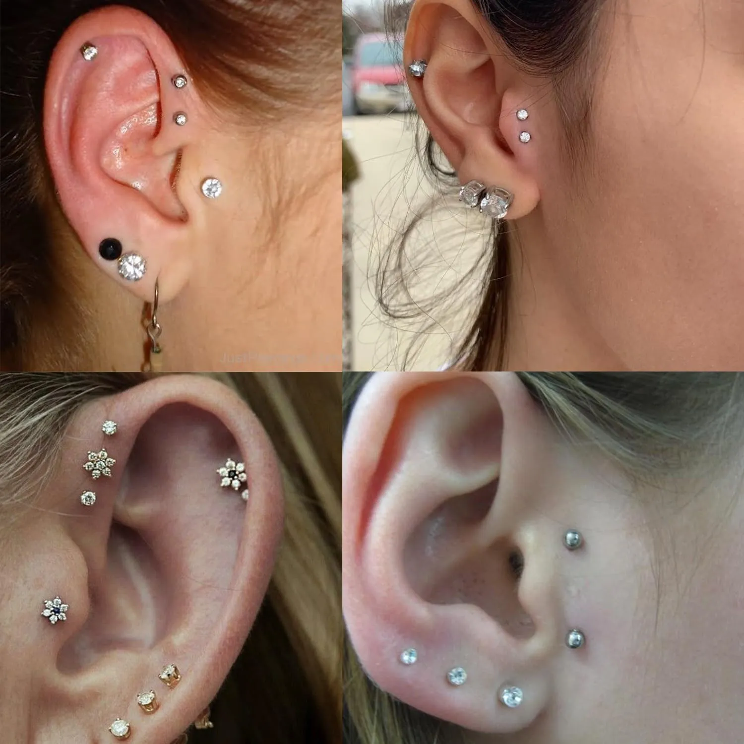 Kridzisw 20G 18G 16G Titanium Nose Rings Studs Internally Threaded Hypoallergenic Implant Grade Surgical Steel Nose Studs Flat Back Cartilage Tragus Helix Earrings Piercing Jewelry for Sensitive Skin