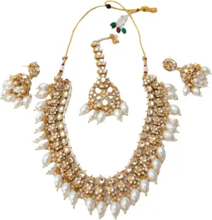 Kundan Necklace Earrings Set Ethnic Wedding Party Jewelry