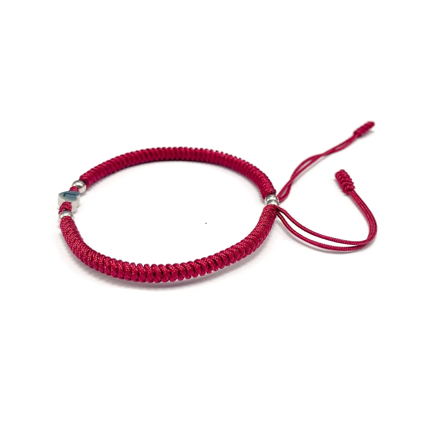 LAMIBEE Initial Bracelet Letter K, Dark Red Protection with Heart Initial Bracelet, Matching String for Couples, Gift for Women, Men, Friend Birthday, Graduation (Letter K)