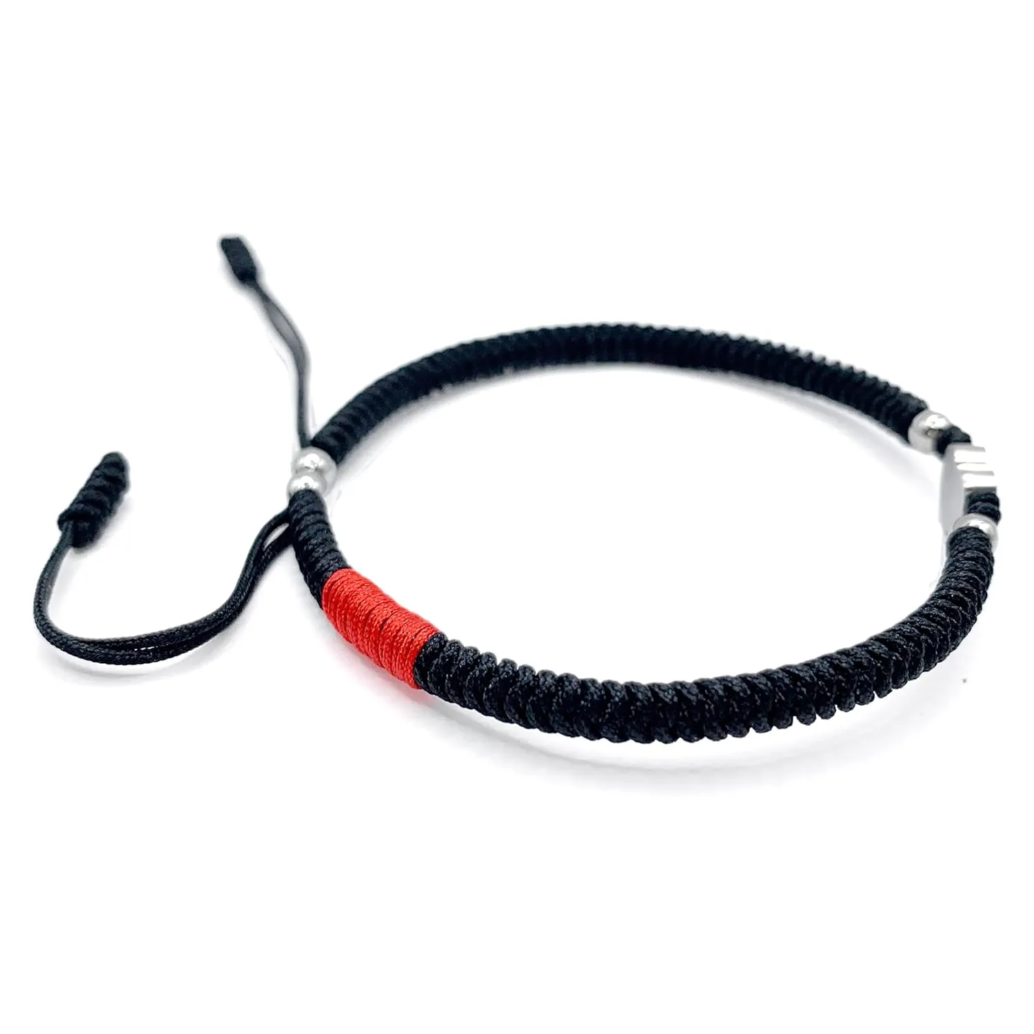 LAMIBEE Initial Letter Bracelet, Protection and Lucky String Bracelet, Black Red Bracelet with Inspirational Card, Heart Link Bracelet for Men, Women, Friendship (Letter M)