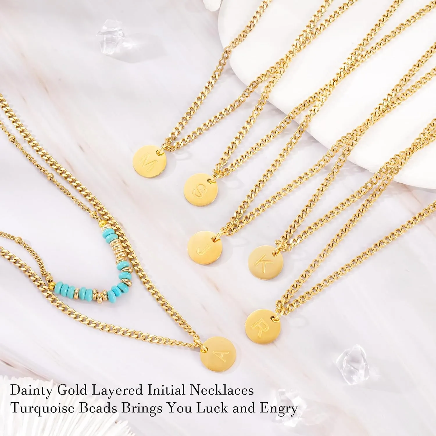Layered Necklaces for Women Girls Gold Initial Necklace Handmade Beaded Necklace with I Love You Gifts for Girlfriend Daughter Mom Letter E Necklace Initial Pendant